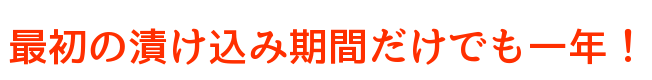 最初の漬け込み期間だけでも一年！